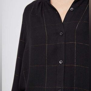 Rails Ebony Tinsel Plaid Top